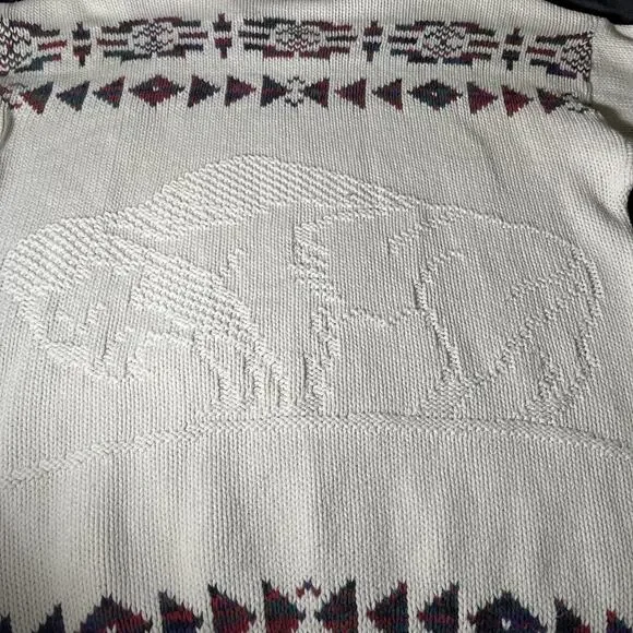 Vintage Lands End Sweater Mens Size M Indian Buffalo Southwest Native Knit USA - Picture 6 of 8